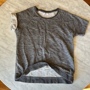 Everlane Short-sleeve Sweatshirt in Marled Gray; Women’s Large